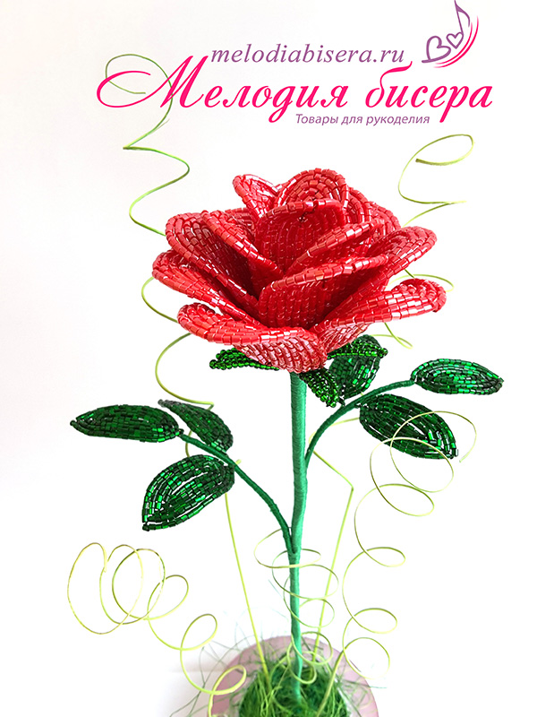 Плетение из бисера розы: мк с пошаговыми фото